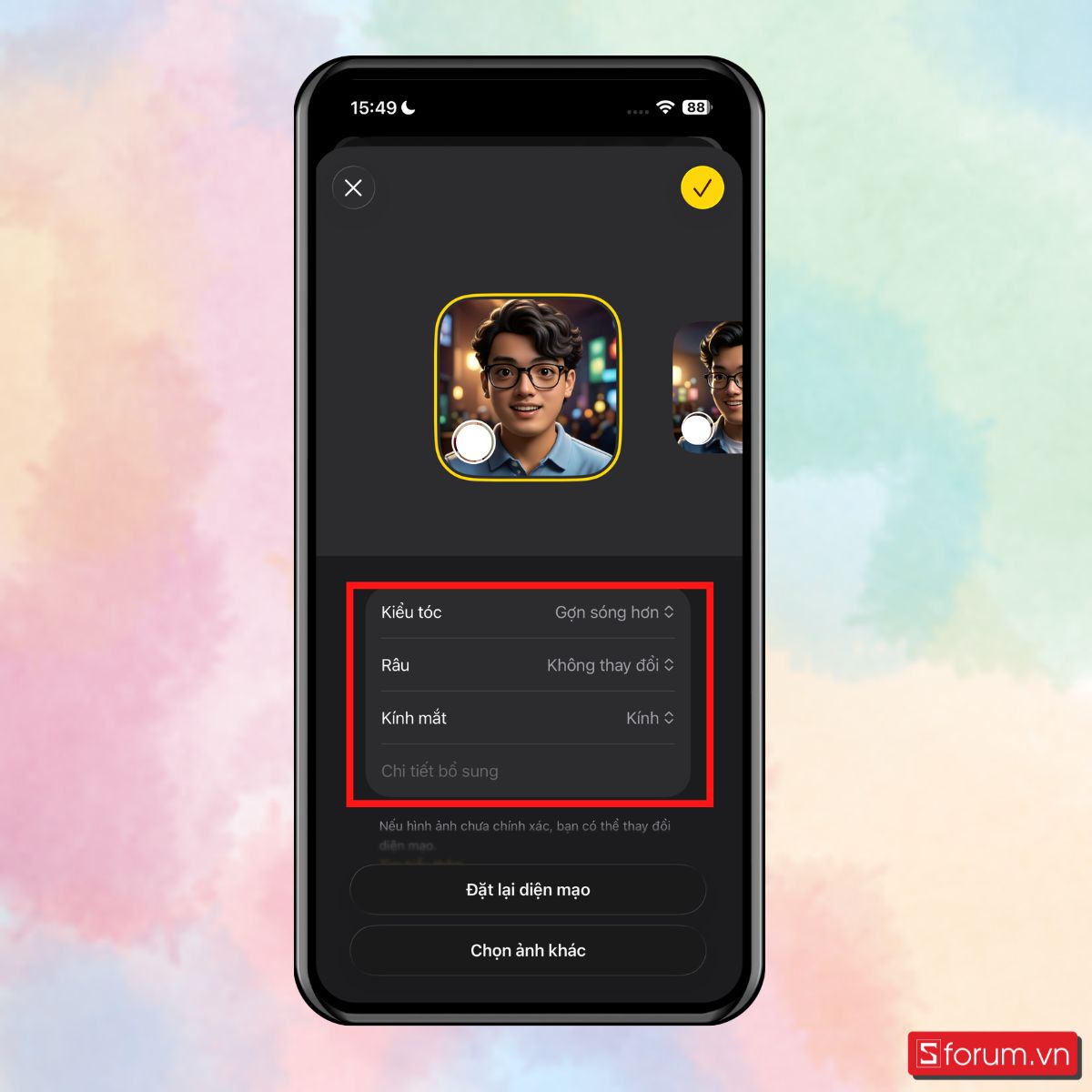 Cách sáng tạo không giới hạn với tính năng Playground AI trên iPhone - Tùy chỉnh phong cách minh họa từ Kiểu tóc, râu, mắt kính