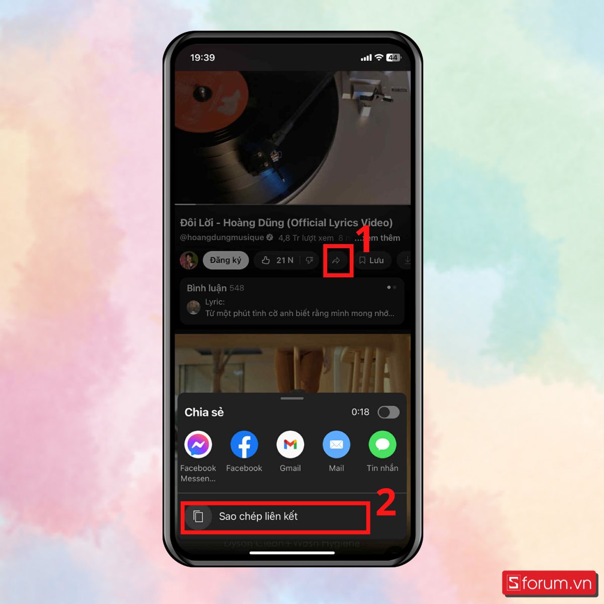 Bước 1: Mở video trên YouTube và sao chép link video.