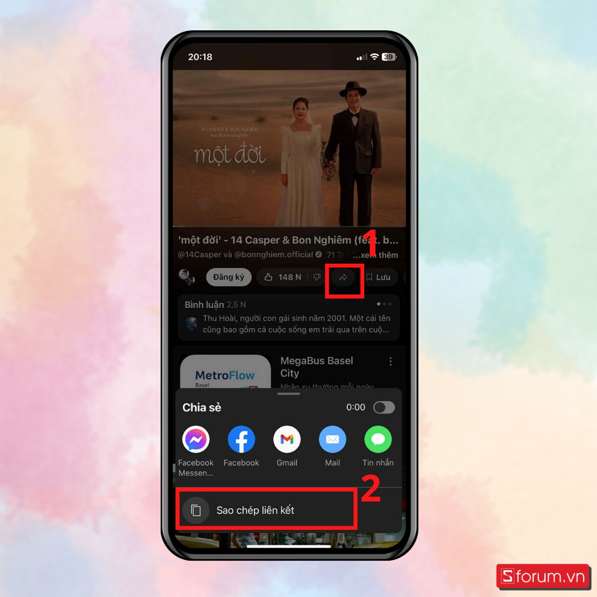 Bước 1: Sao chép link video YouTube.