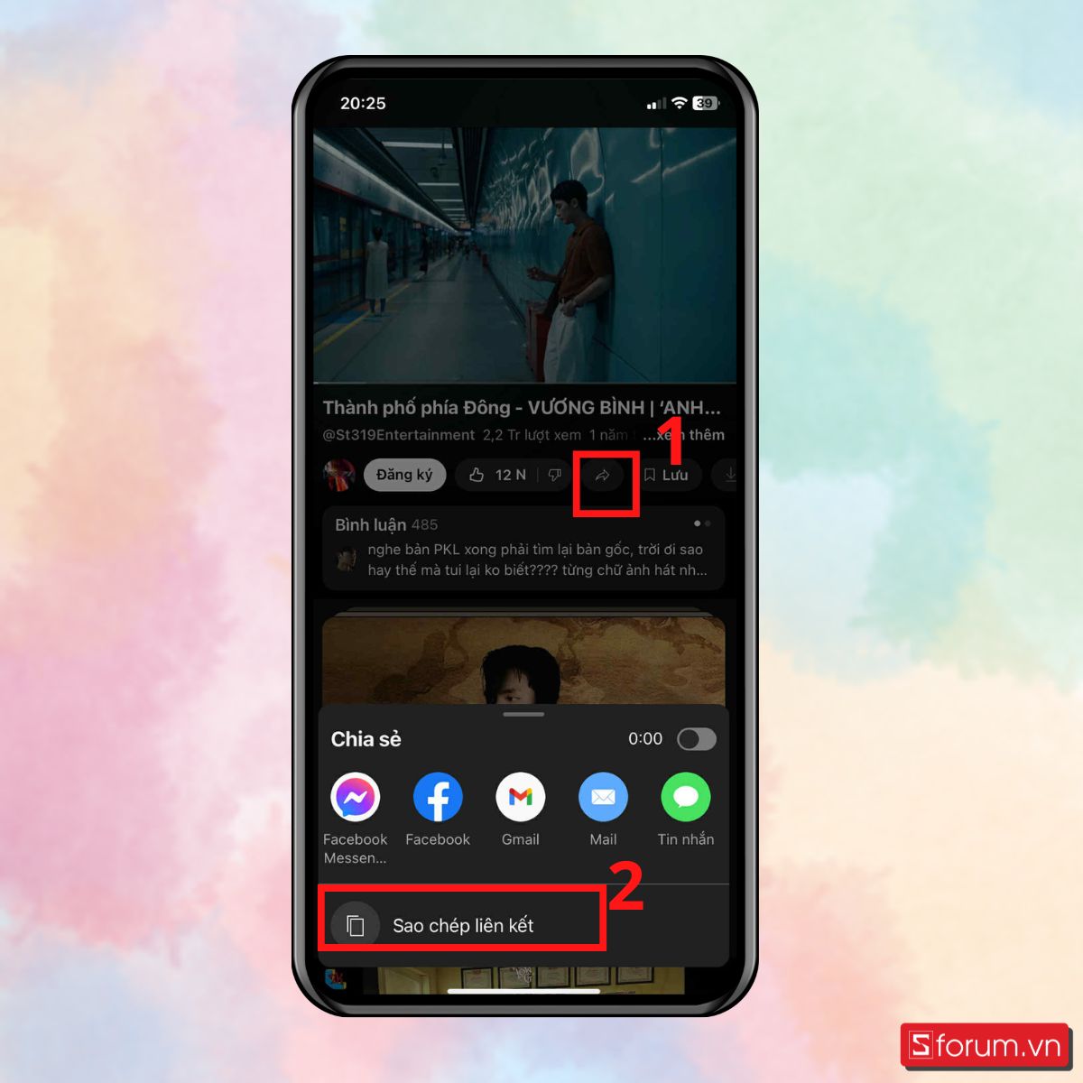 Bước 1: Sao chép đường link video từ Youtube.
