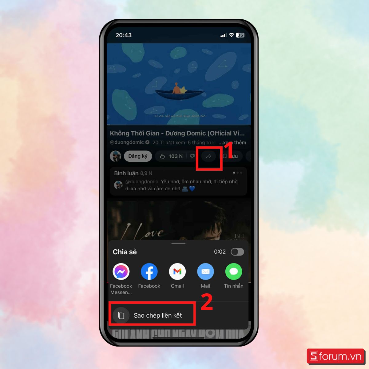 Bước 1: Sao chép đường link video từ Youtube.
