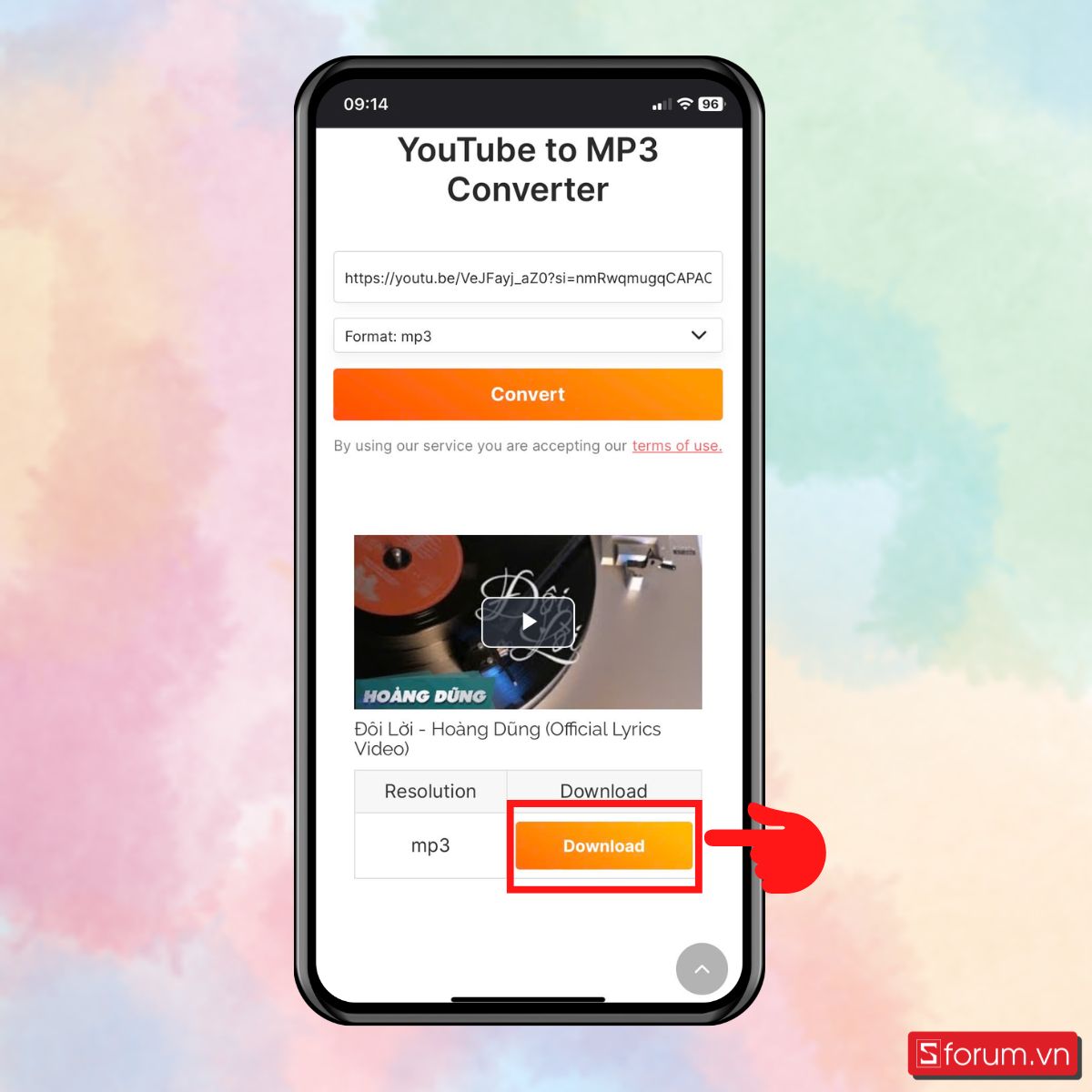 Bước 4: Nhấn Download để tải nhạc về máy.