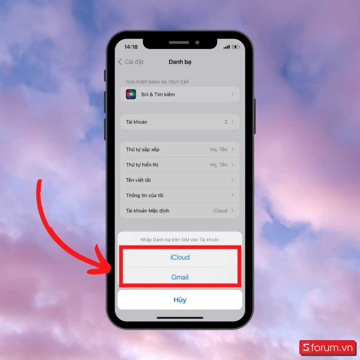 Lấy lại danh bạ bị mất số qua Sim - bước 3