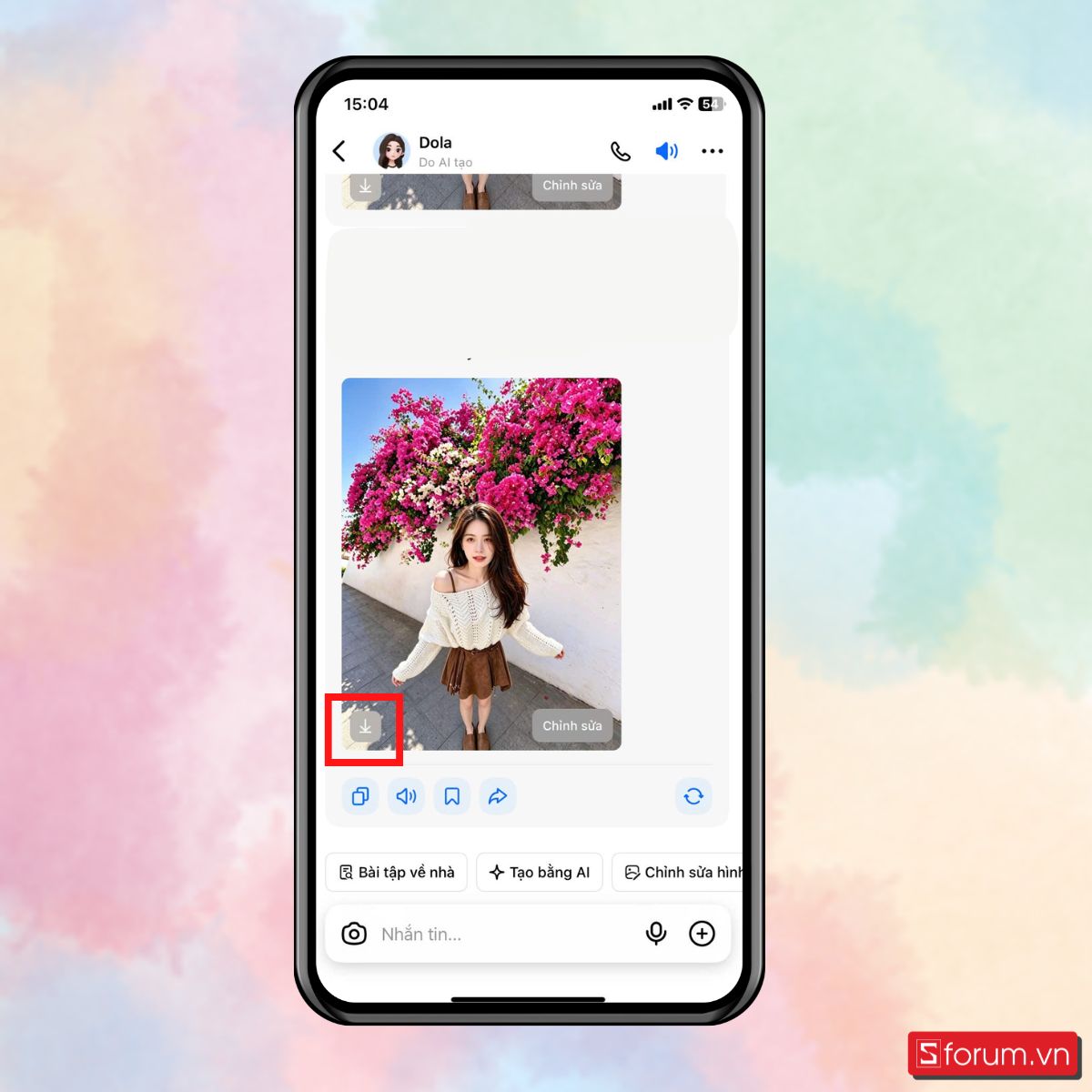 Bước 4: Tải ảnh về điện thoại.