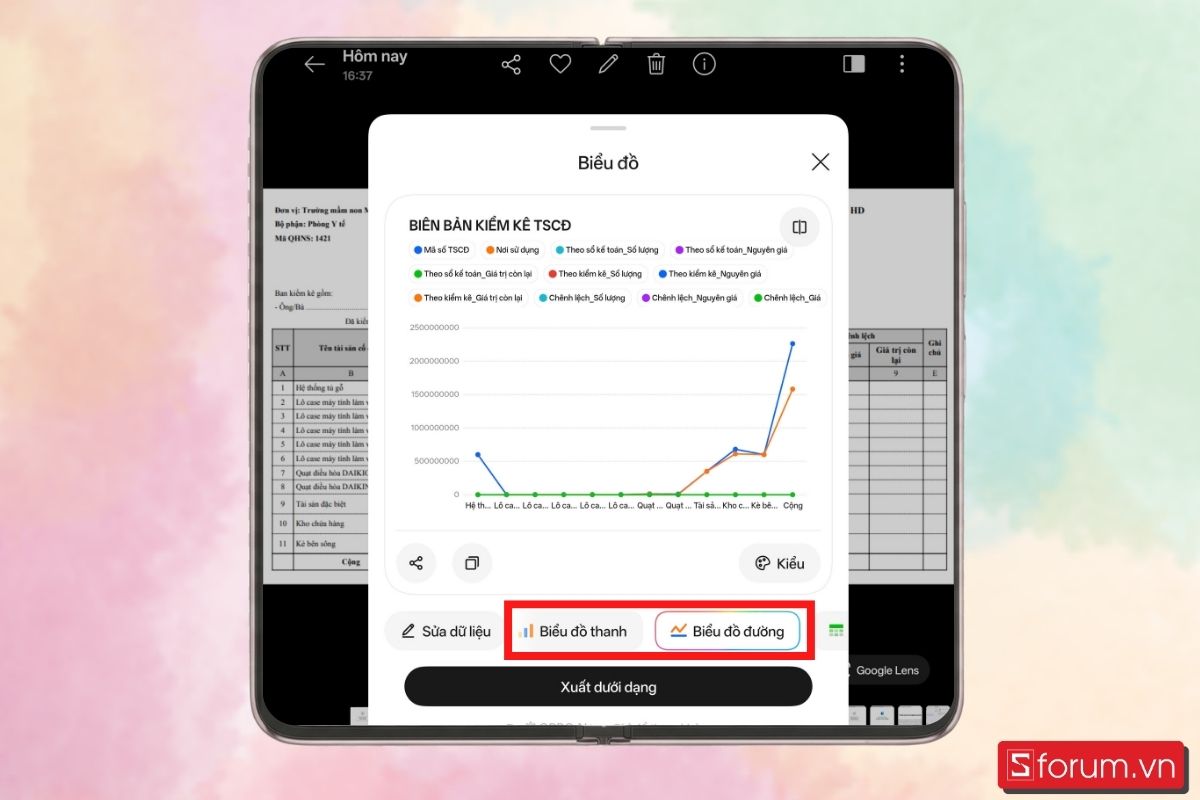Bước 4: Chọn dạng biểu đồ - Chọn các dạng biểu đồ theo mong muốn