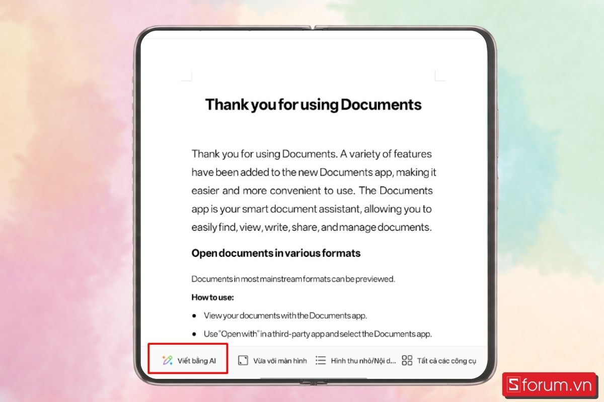 Bước 3: Thiết lập mind map - Lựa chọn chế độ Viết bằng AI 