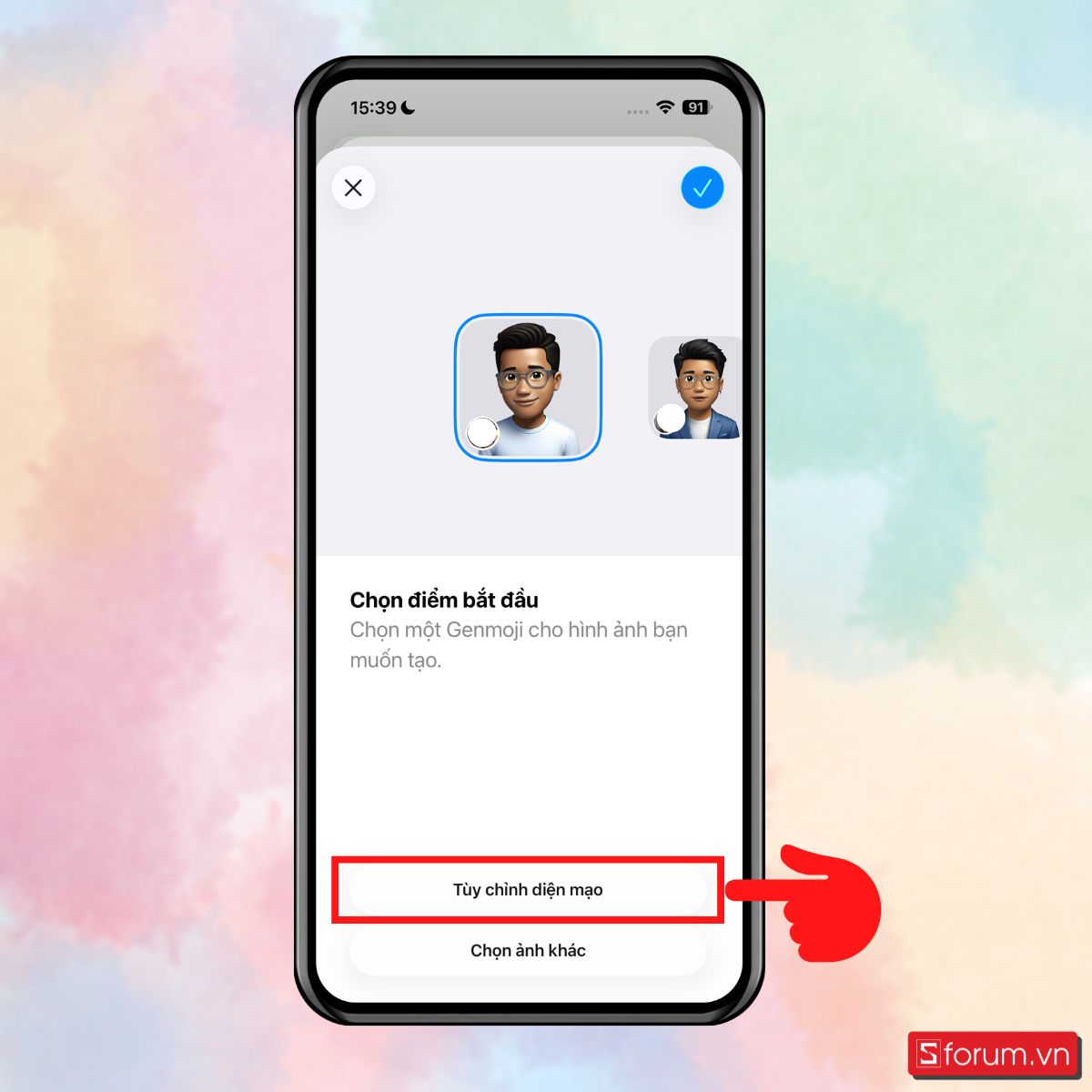    Nhấn chọn Tùy chỉnh diện mạo  - Nhấn chọn Tùy chỉnh diện mạo