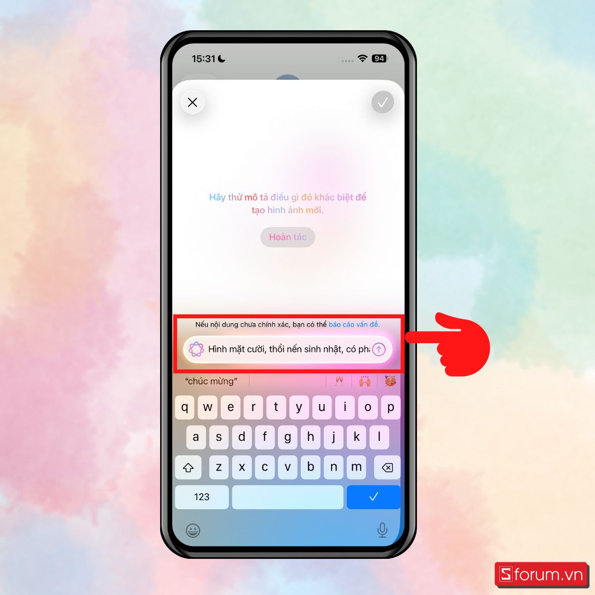 Cách tạo gemoji động cá nhân hóa với Apple Intelligence - Nhập mô tả để tạo Genmoji