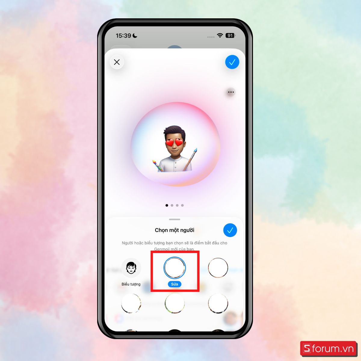  Chọn hình ảnh người bạn muốn tạo Genmoji