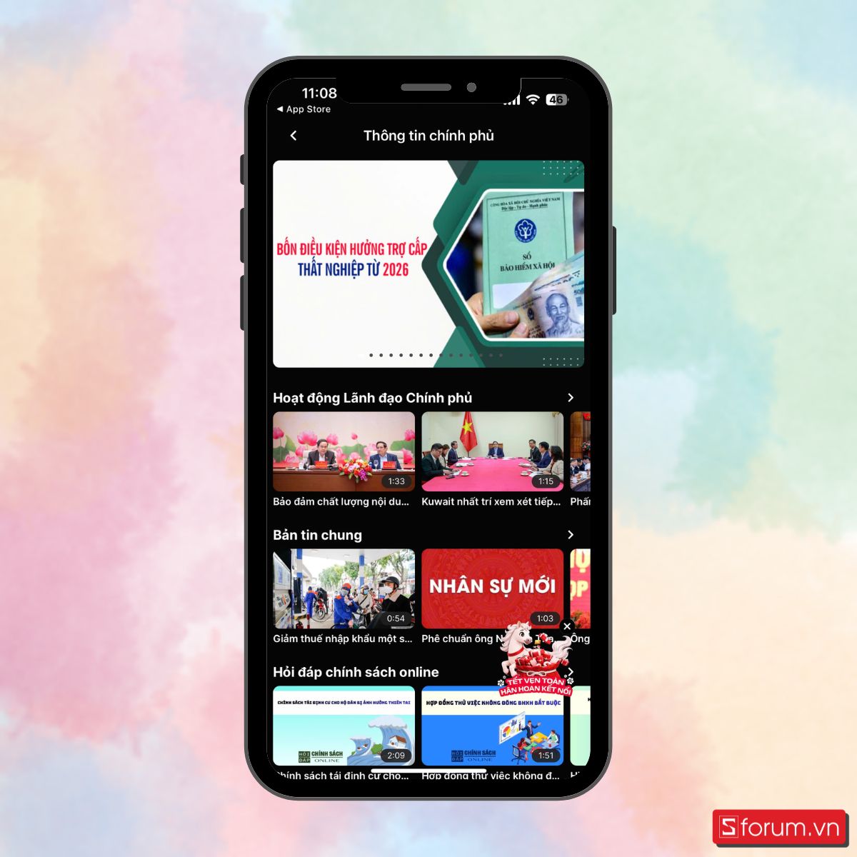 Cách xem thông tin chính phủ trên TV360-8