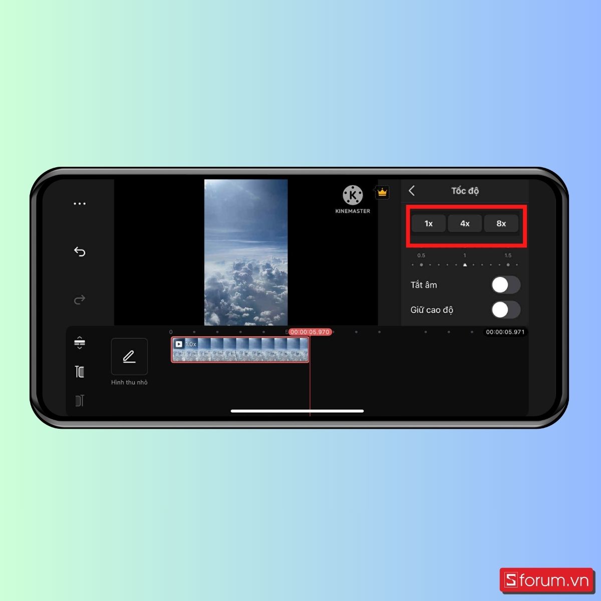 Cách tua nhanh video trên iPhone bằng KineMaster - bước 6