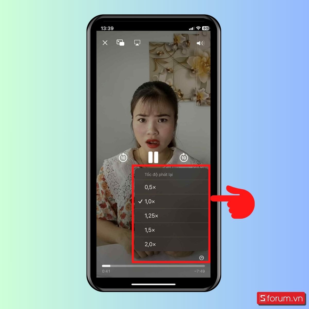 Cách tăng, giảm tốc độ phát video trên iPhone - bước 2