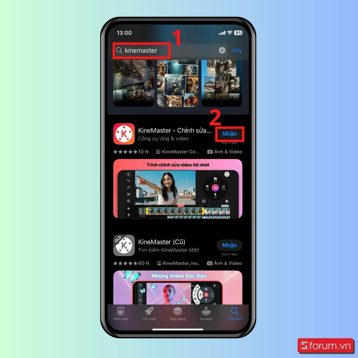 Cách tua nhanh video trên iPhone bằng KineMaster - bước 1