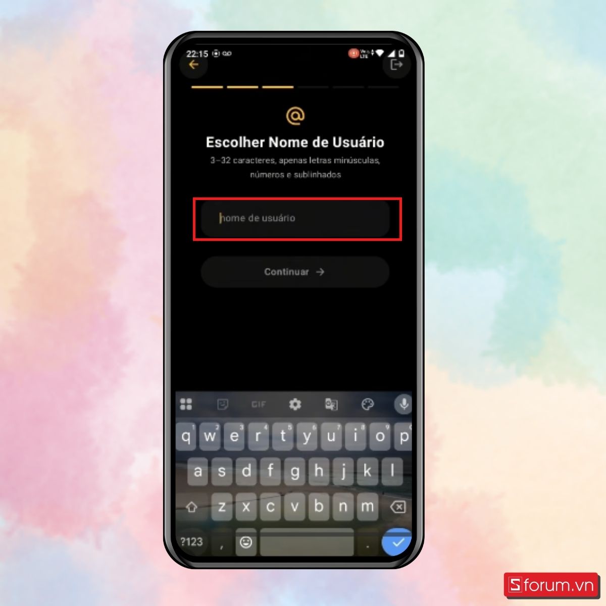 Bước 2: Tạo hồ sơ cá nhân, đặt username.