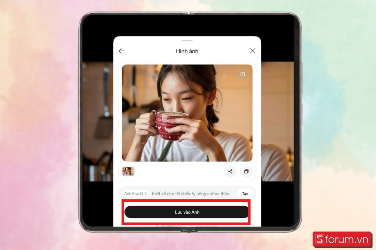 Bước 5 Chọn Lưu vào Ảnh là hoàn tất