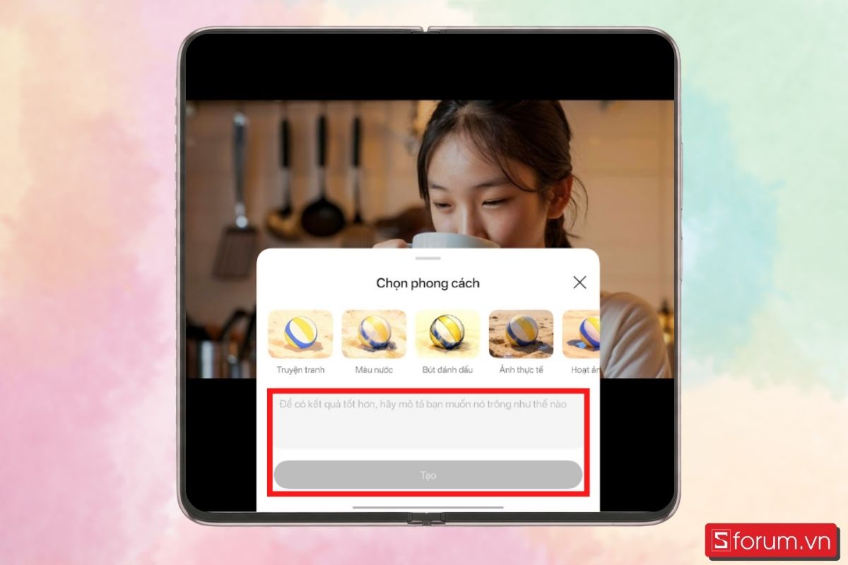 Bước 4: Điều chỉnh ảnh - Nhập Prompt ảnh và nhấn Tạo