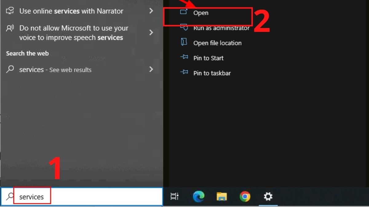 khắc phục lỗi Your device is missing important security and quality fixes bằng Khởi động lại Windows Update Service - Bước 1