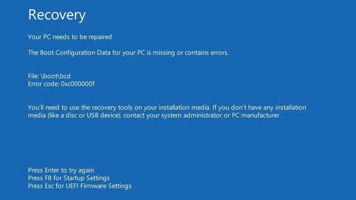 Nguyên nhân gây ra lỗi Your PC Device Needs to Be Repaired