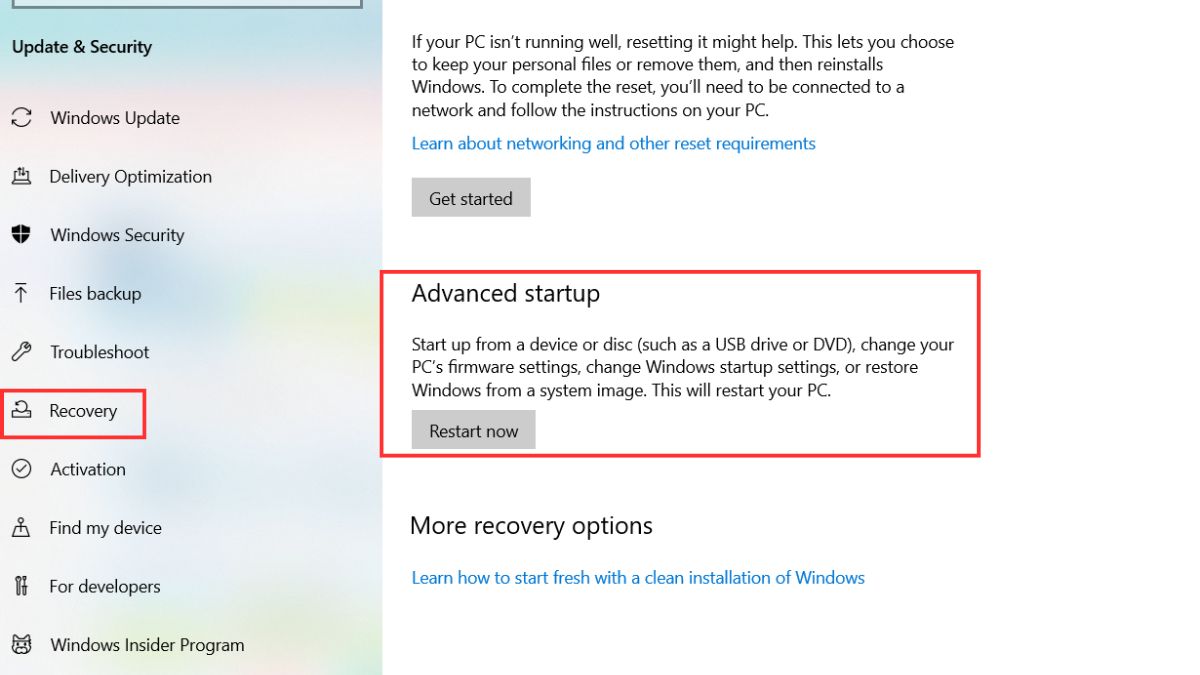 sửa lỗi Your device ran into a problem and needs to restart bằng khởi động máy ở chế độ safe mode - bước 2