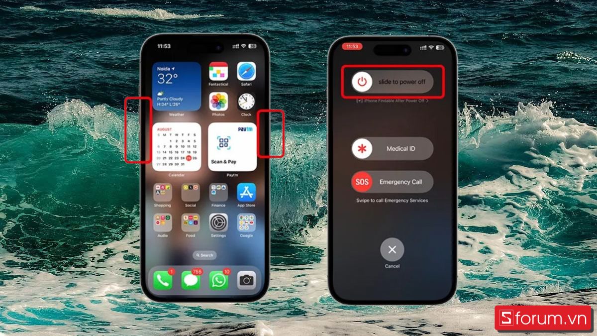 Khắc phục lỗi không kết nối Apple Watch với iPhone bằng cách khởi động lại iPhone - bước 1