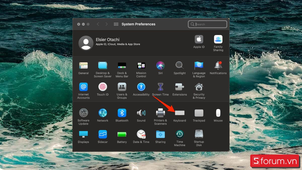 bật bàn phím ảo Macbook bằng keyboard bước 2