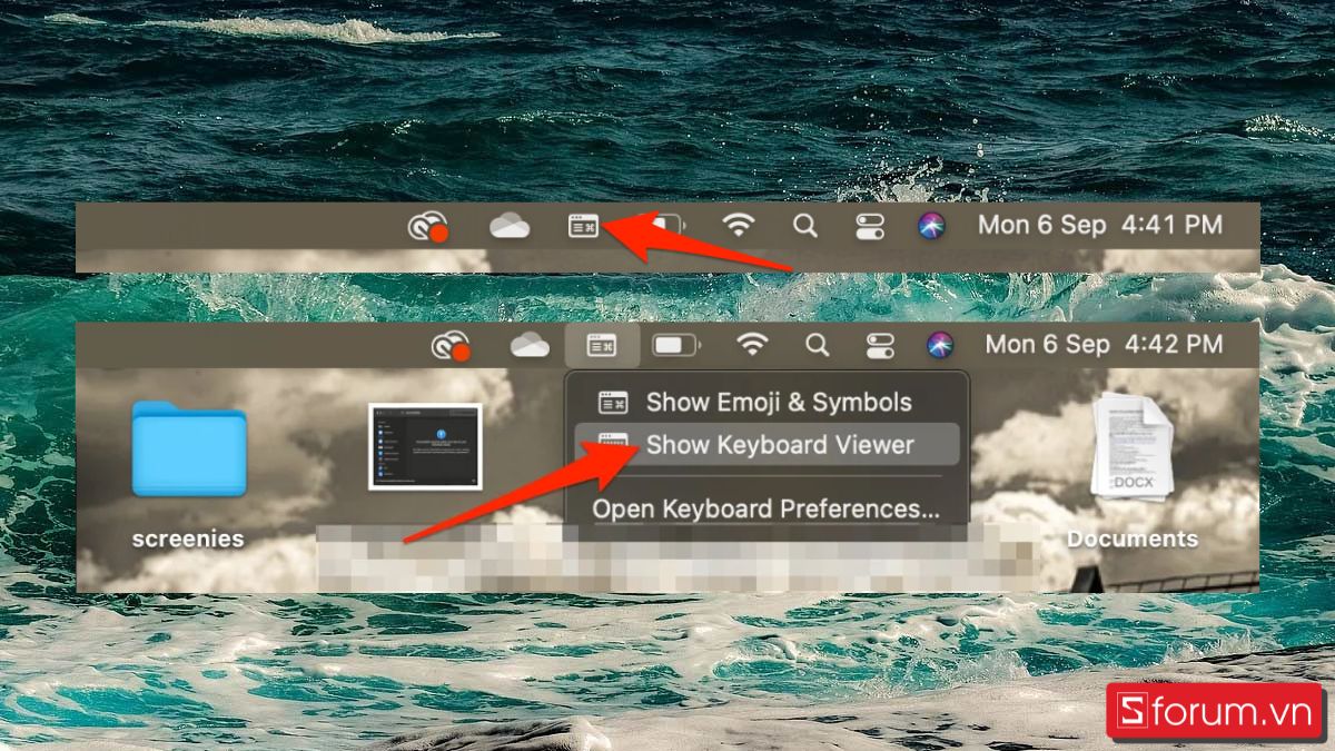 bật bàn phím ảo Macbook bằng menu bar