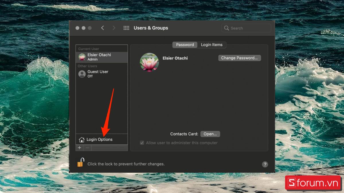 bật bàn phím ảo Macbook bằng users & groups bước 4