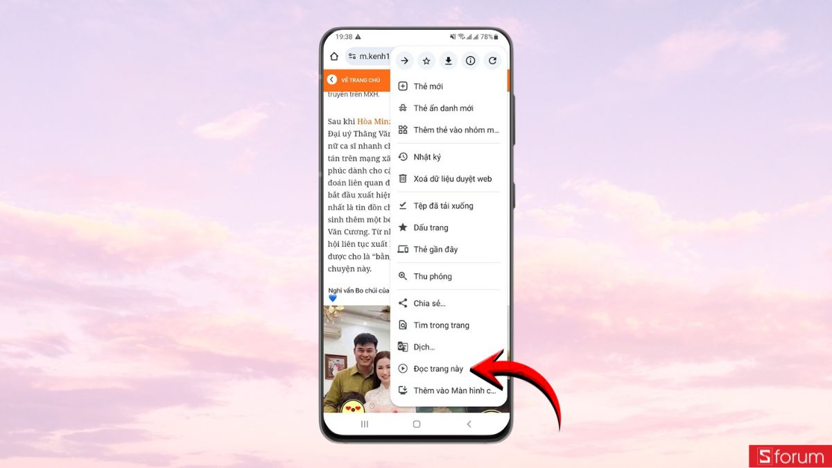 Kích hoạt tính năng Đọc trang này