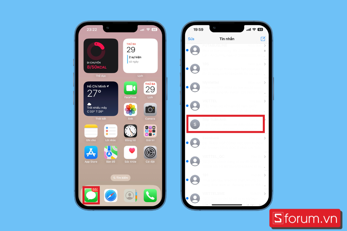 cách bật chế độ rung iPhone Điều chỉnh chế độ rung trên iMessage bước 1