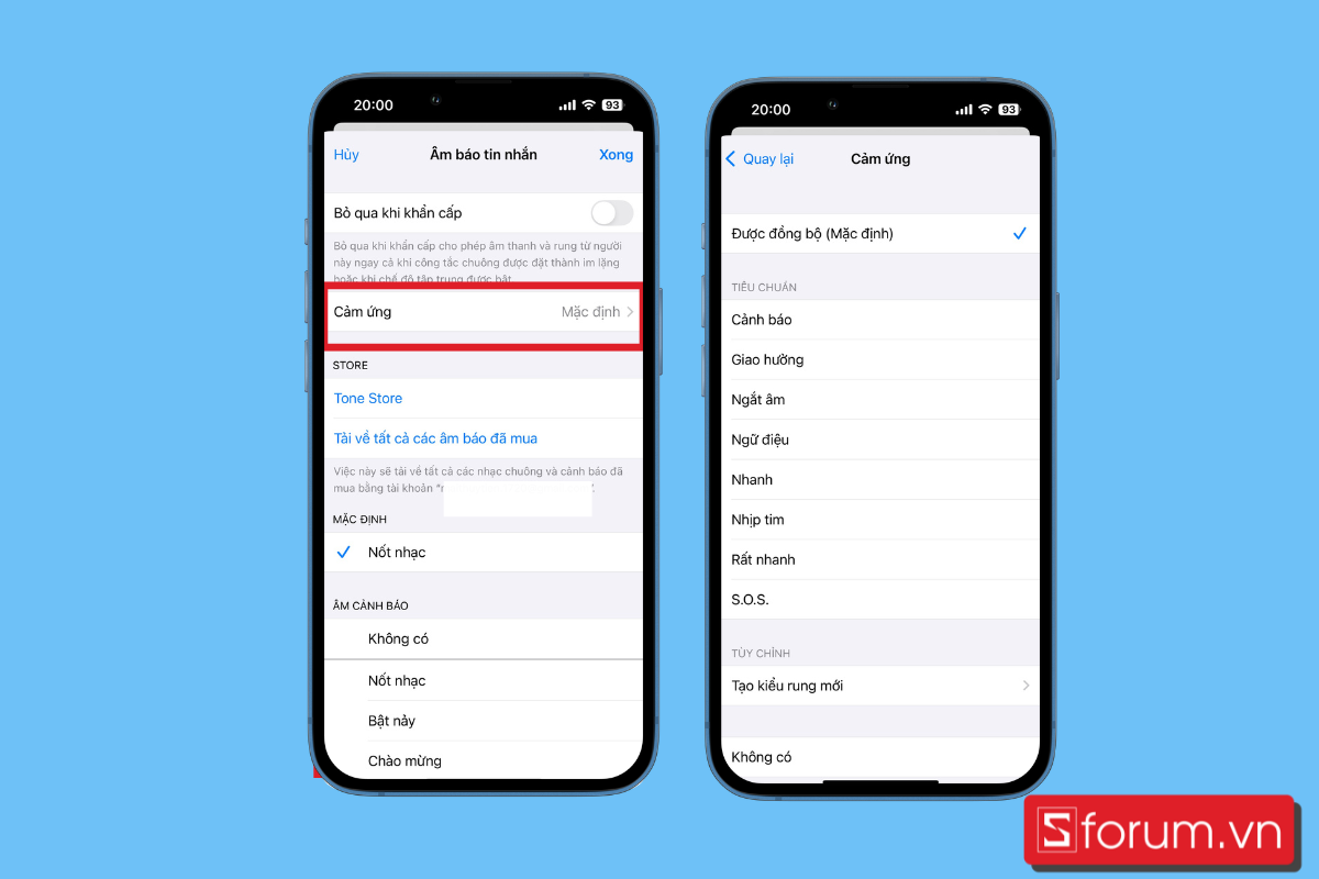 cách bật chế độ rung iPhone Điều chỉnh chế độ rung trên iMessage bước 3-1