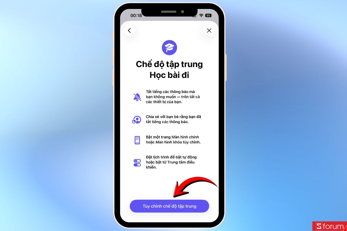 Tùy chỉnh chế độ tập trung
