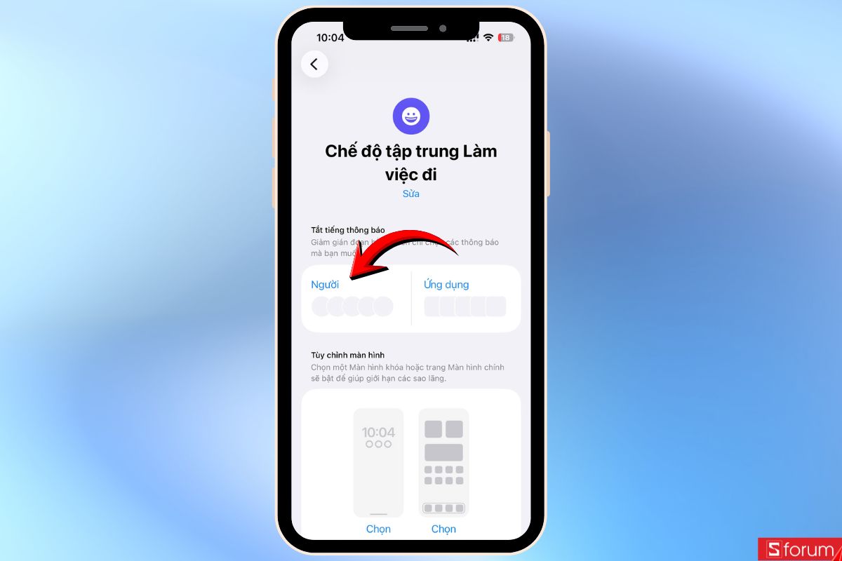 Chọn Người để tùy chỉnh 