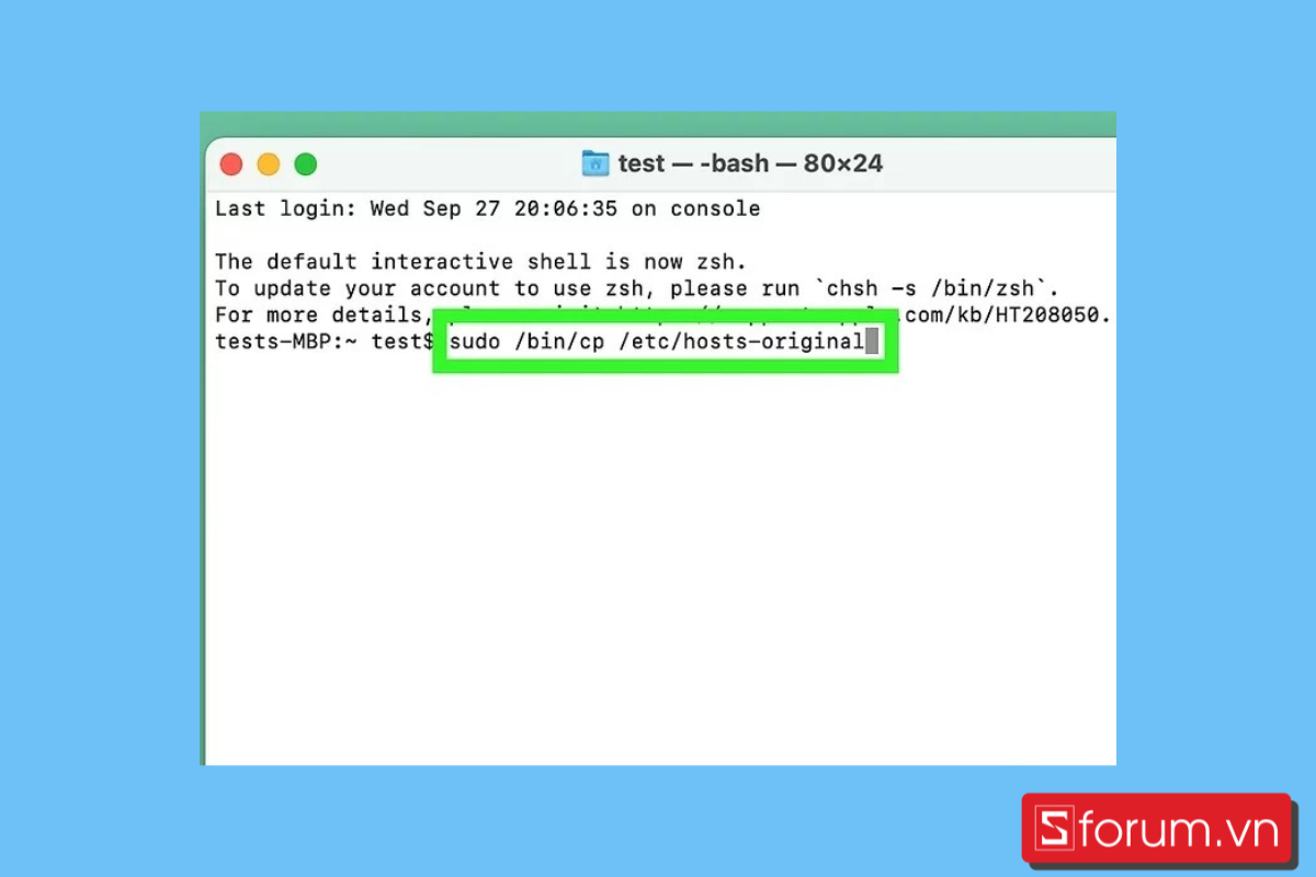 cách chặn 1 trang web trên Safari MacBook bằng file hosts - bước 2