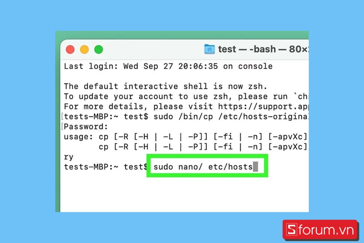 cách chặn 1 trang web trên Safari MacBook bằng file hosts - bước 4
