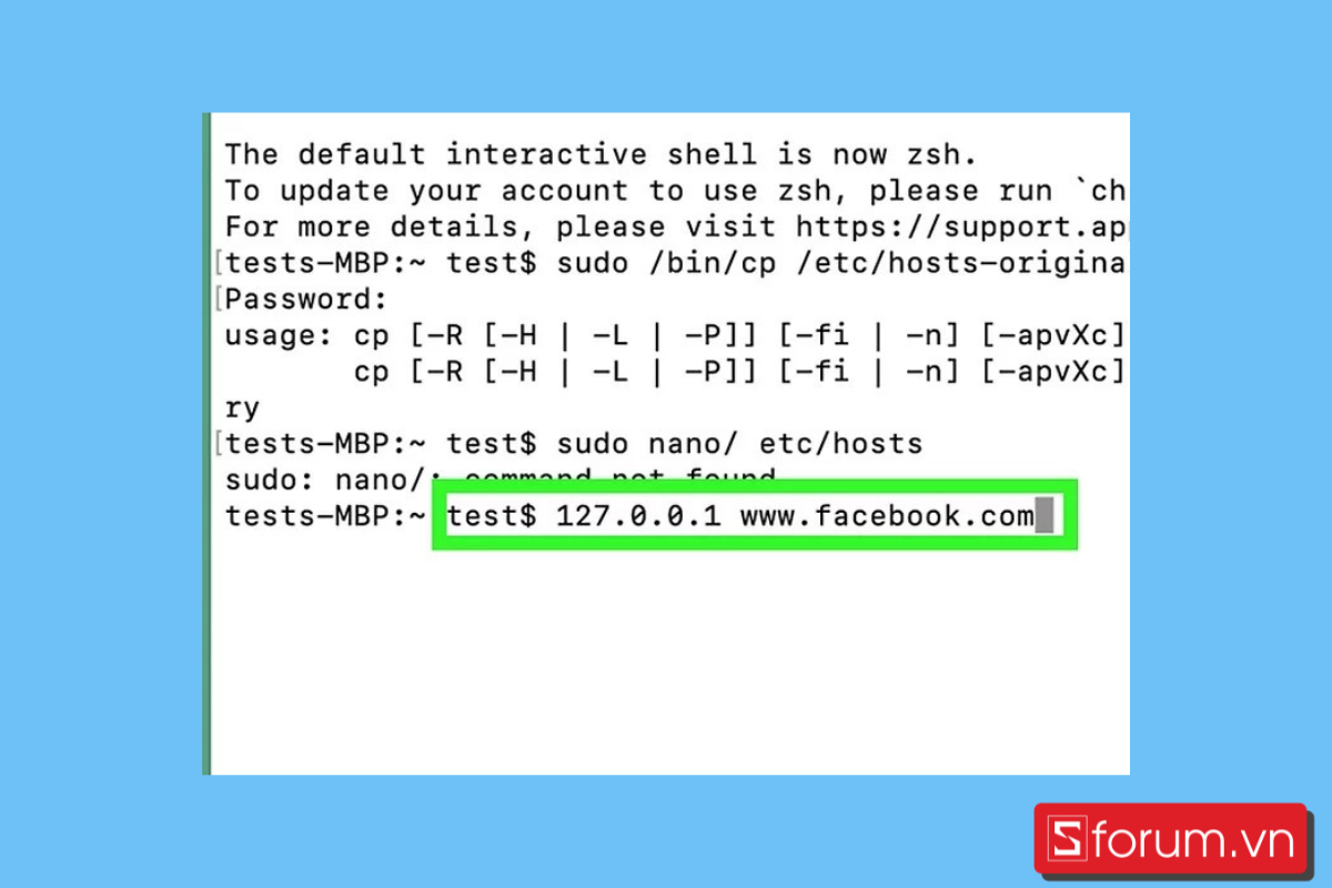 cách chặn 1 trang web trên Safari MacBook bằng file hosts - bước 7