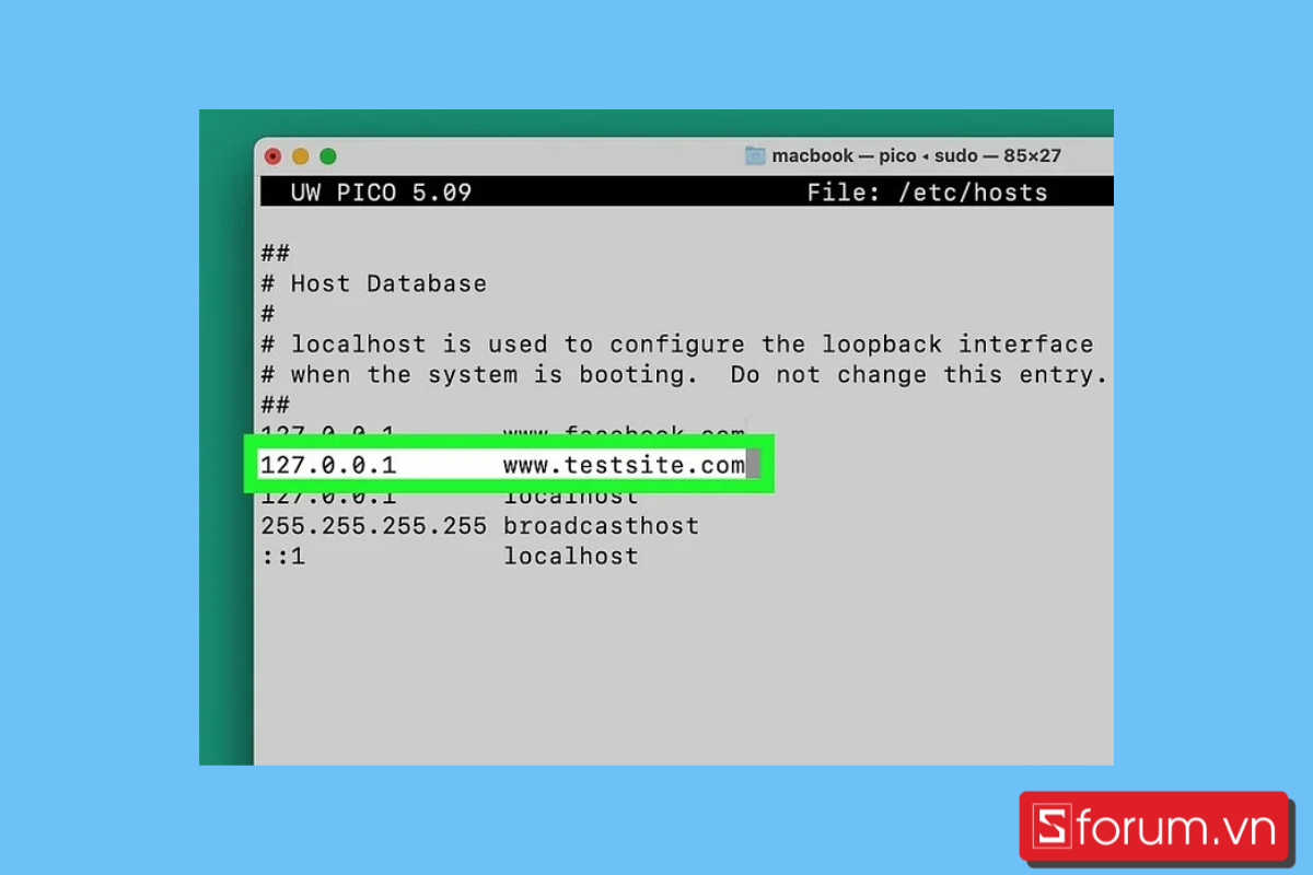 cách chặn 1 trang web trên Safari MacBook bằng file hosts - bước 8