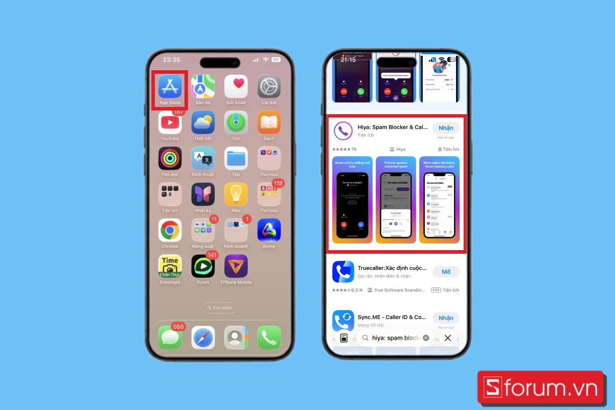 Cách chặn cuộc gọi rác trên iPhone bằng Hiya bước 1