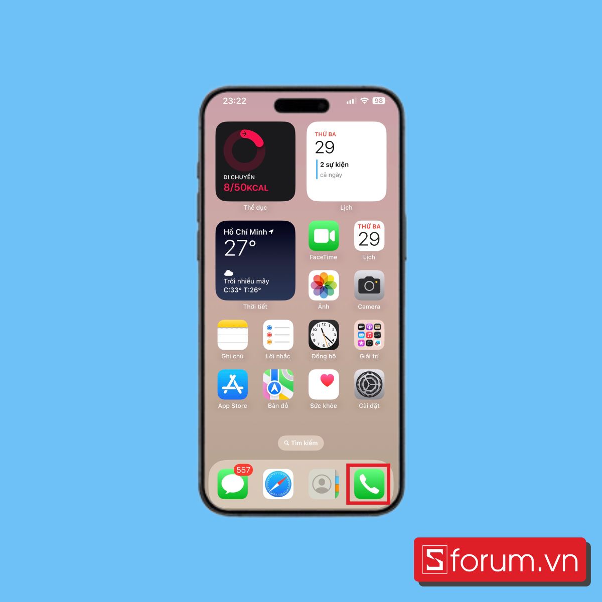 Hướng dẫn cách chặn cuộc gọi rác trên iPhone trong ứng dụng điện thoại bước 1