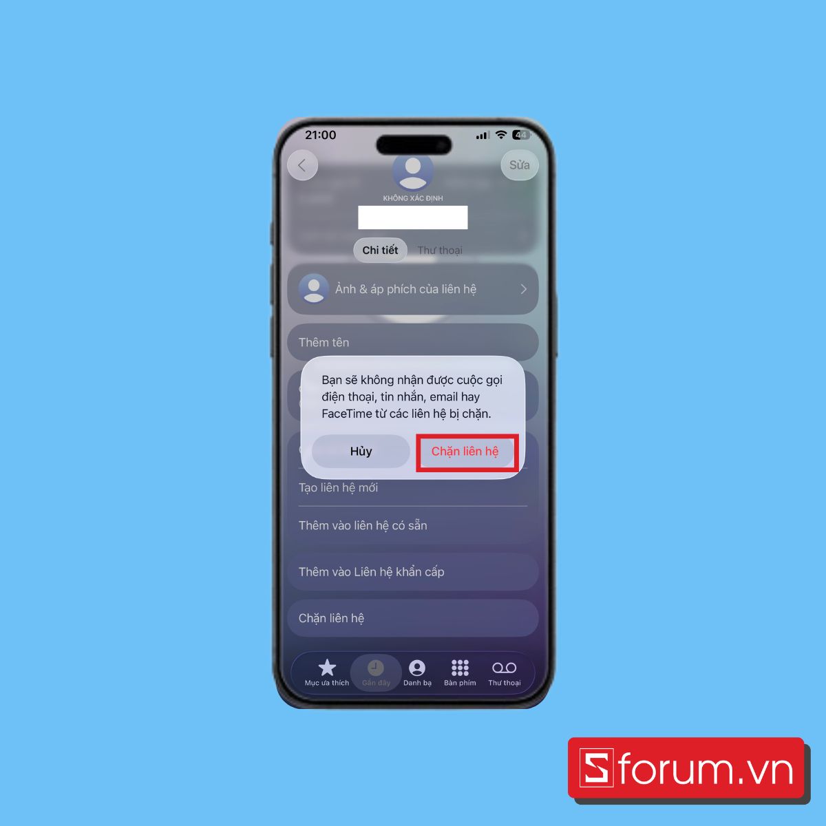 Hướng dẫn cách chặn cuộc gọi rác trên iPhone trong ứng dụng điện thoại bước 4