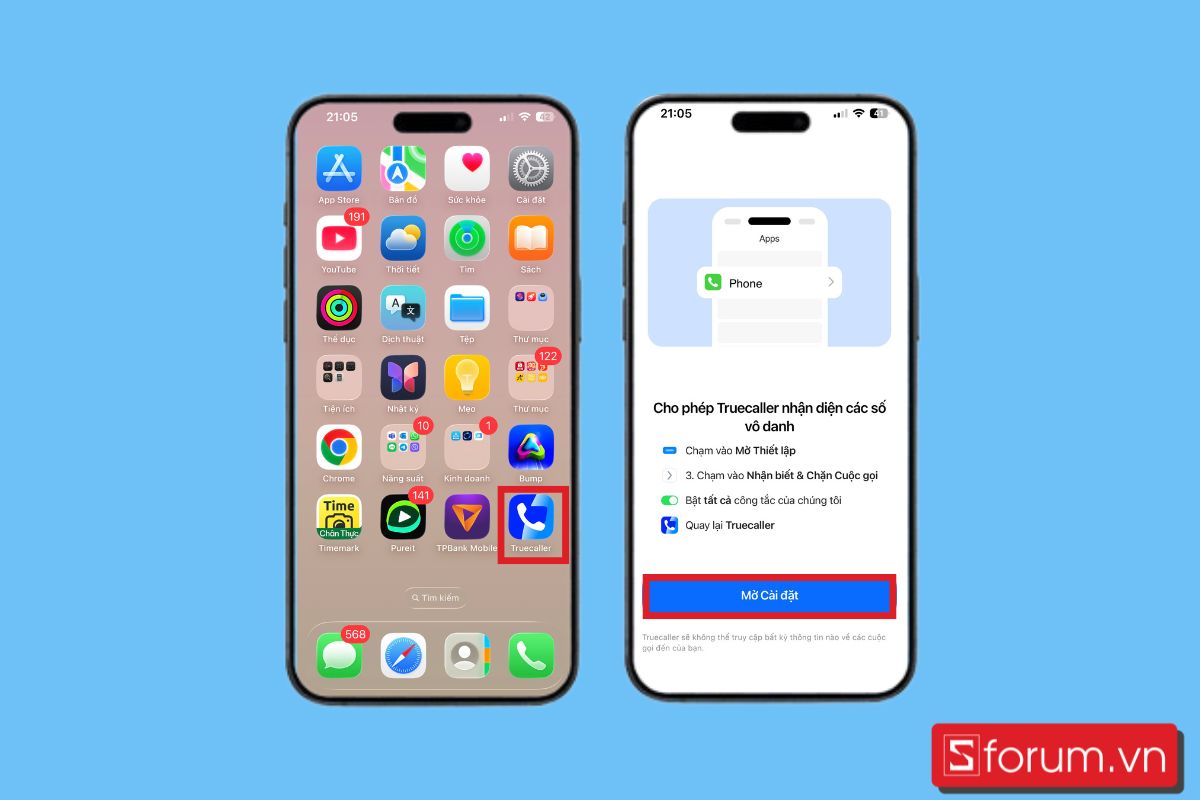 Cách chặn cuộc gọi rác trên iPhone bằng ứng dụng Truecaller bước 2