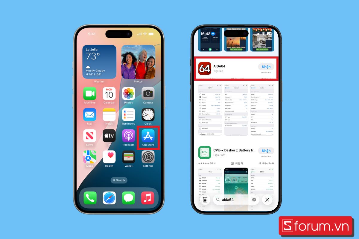 Cài đặt app AIDA64 trên App Store