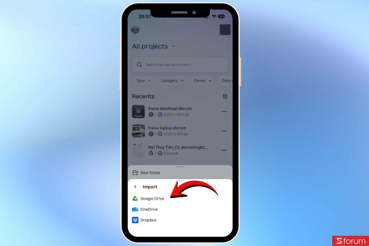 Chọn Google Drive