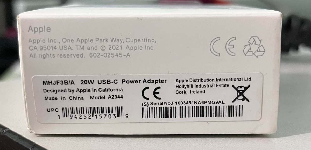 cách kiểm tra củ sạc iphone 20w Kiểm tra thông số kỹ thuật trên củ sạc