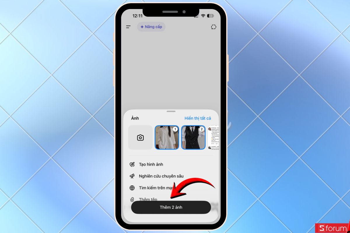 Chọn và tải ảnh lên