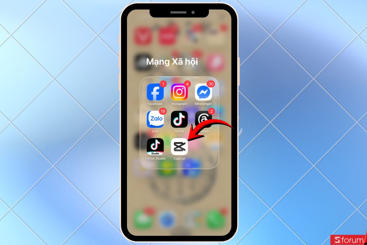 Mở Capcut trên điện thoại
