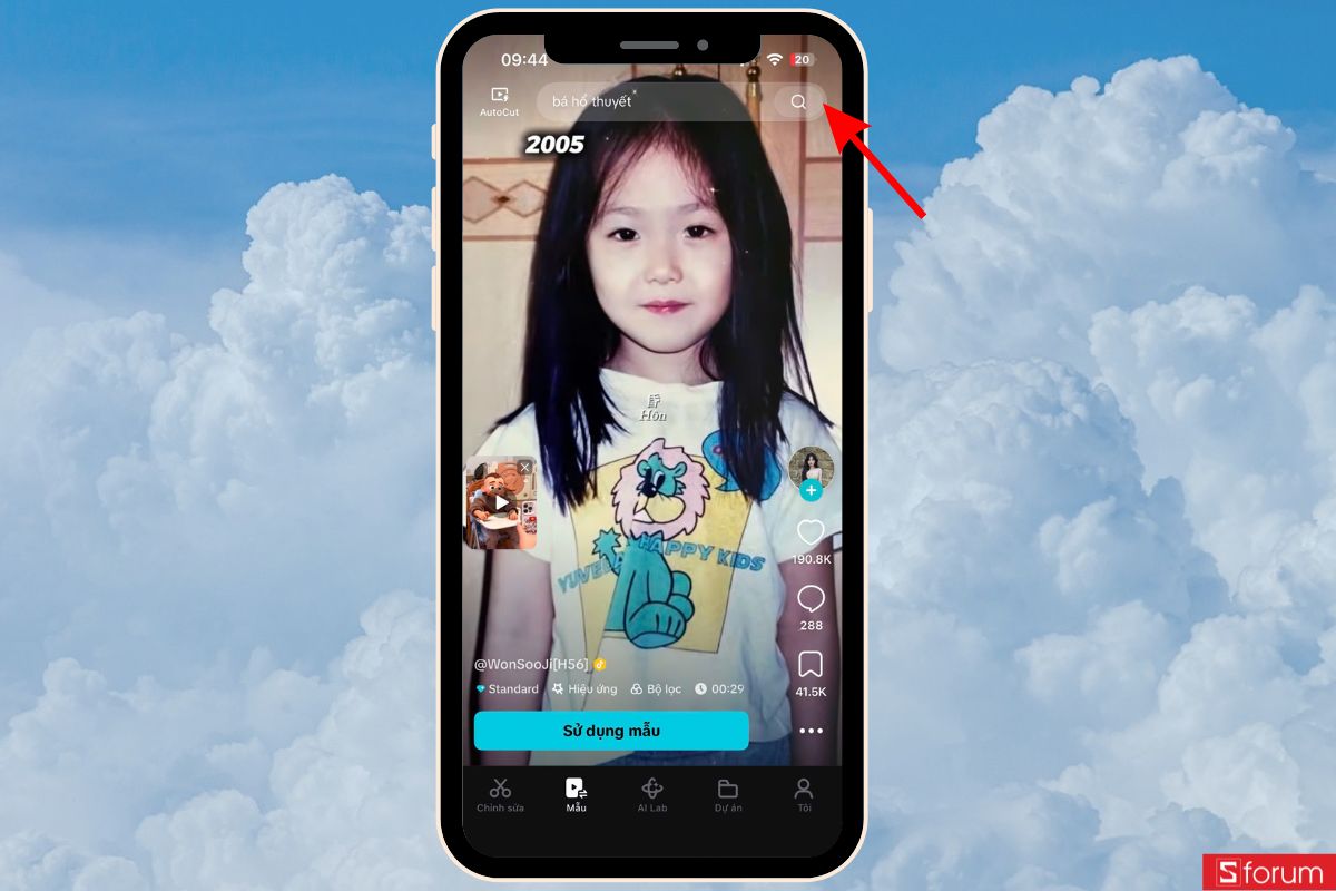 Tìm kiếm mẫu để tạo video