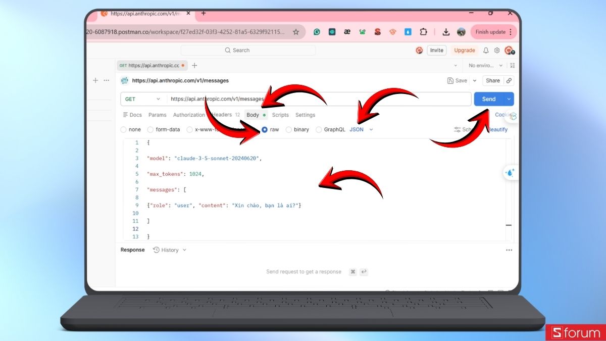 Thiết lập phần thân yêu cầu