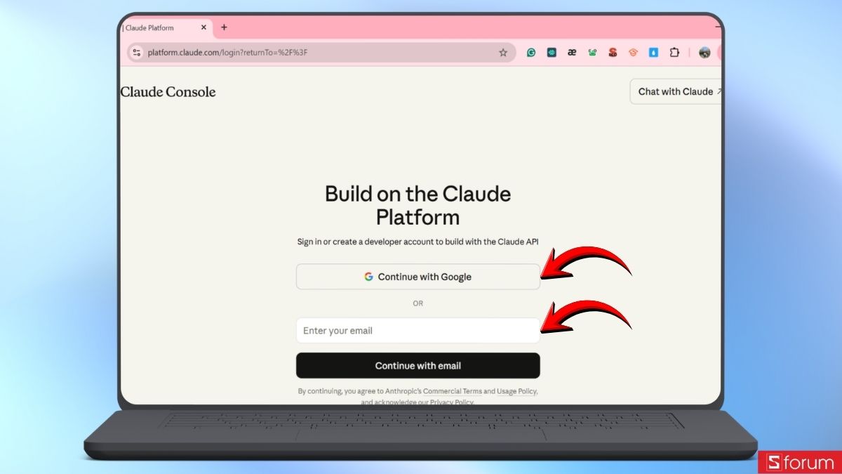 Vào Anthropic Console