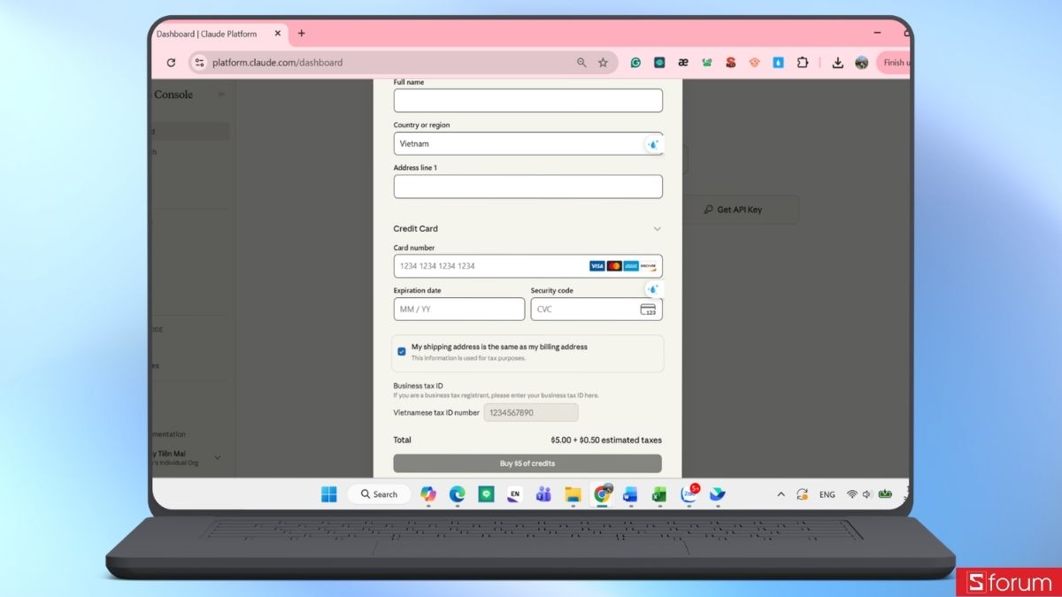 Điền thông tin thanh toán
