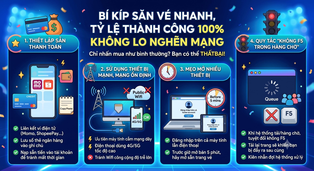 Bí kíp săn vé nhanh